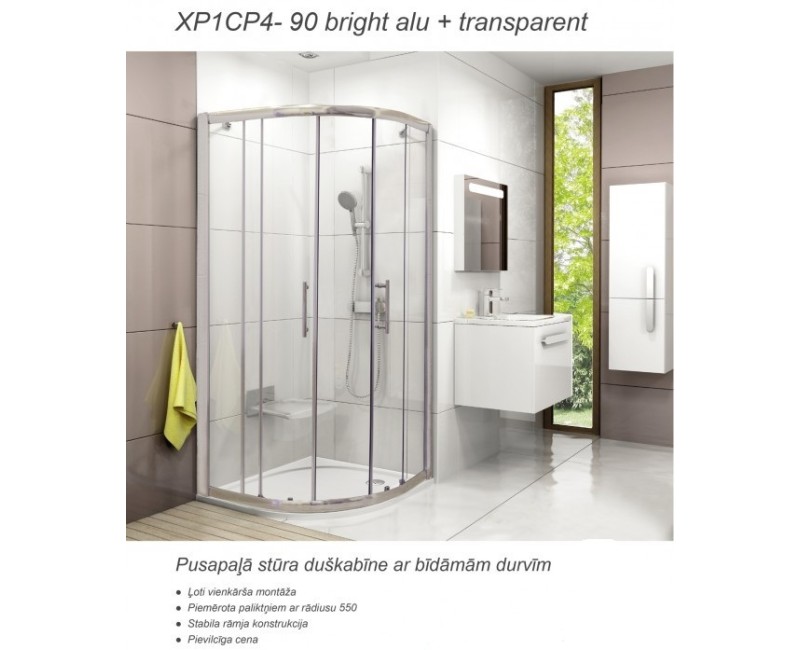 RAVAK Душевой уголок полукруглый XP1CP4 90, стекло