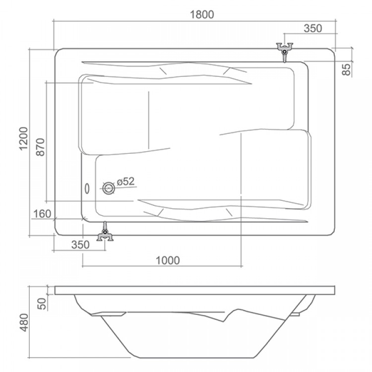 Roltechnik Vanna AMORE 180x120
