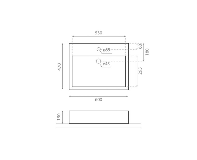 Bathco Vannas istabas izlietne Cancun 60x47cm, uzliekamā 0017E