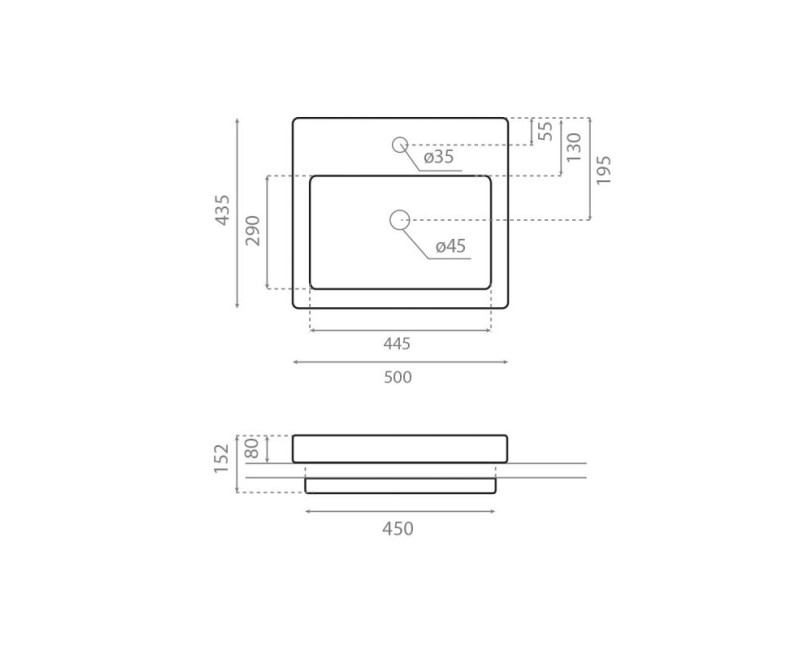 Bathco Vannas istabas izlietne Capri 51x47сm, uzliekamā 0011