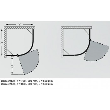 Roth Roltechnik Pusapaļa dušas kabīne DENVER 800x800mm