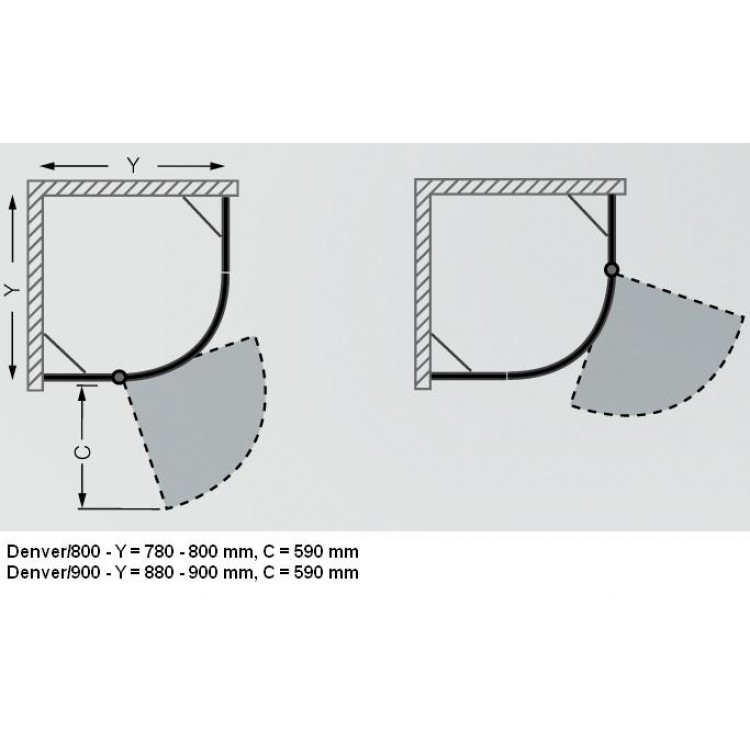Roth Roltechnik Pusapaļa dušas kabīne DENVER 900x900mm Roth Roltechnik Pusapaļa dušas kabīne DENVER 900x900mm