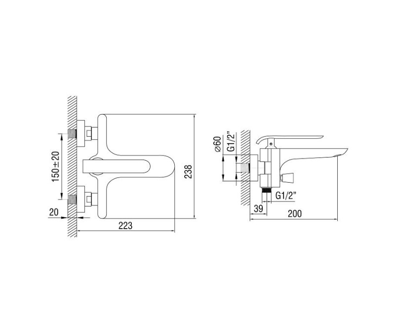 Art Platino Vannas/dušas jaucējkrāns EMIRA EMI-BWN.020BC