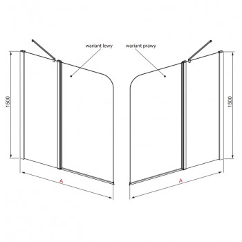 Radaway vannas sieniņa Eos II PND 110 cm