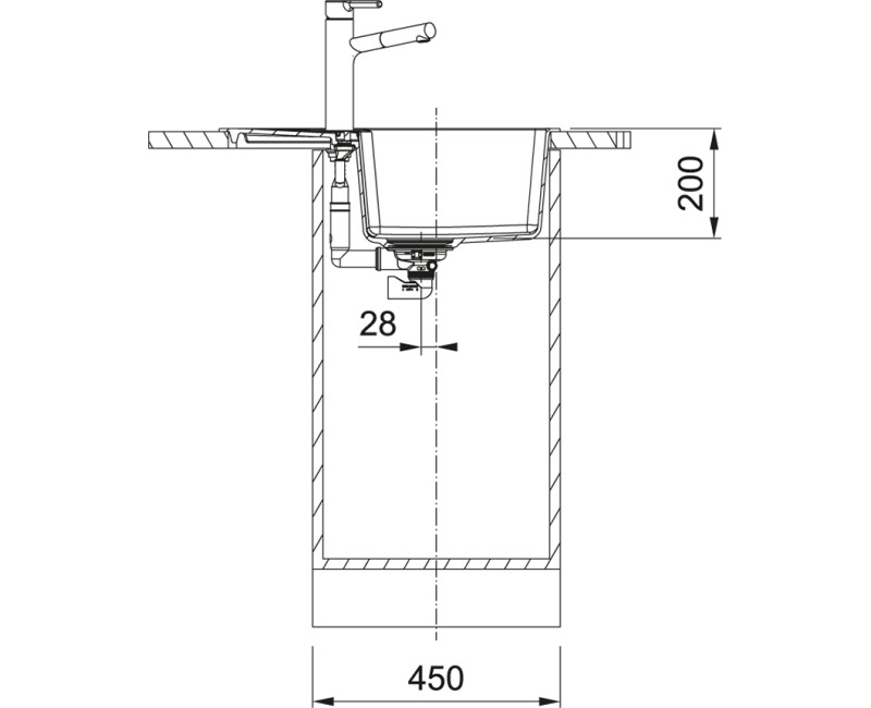 FRANKE Virtuves izlietne CENTRO 62x50 cm, CNG 611-62, melns matē