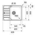 FRANKE Кухонная мойка SPARK 63.5x50 см, SKN 611-63