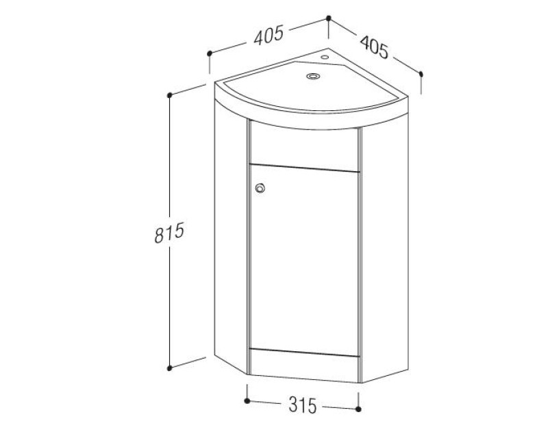 RB PIANO Угловой шкафчик с раковиной, VA40K-1