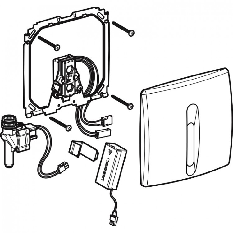 Geberit HyBasic Pisuāra elektroniska poga, 9V 115.818.46.5 Geberit HyBasic Pisuāra elektroniska poga, 9V 115.818.46.5