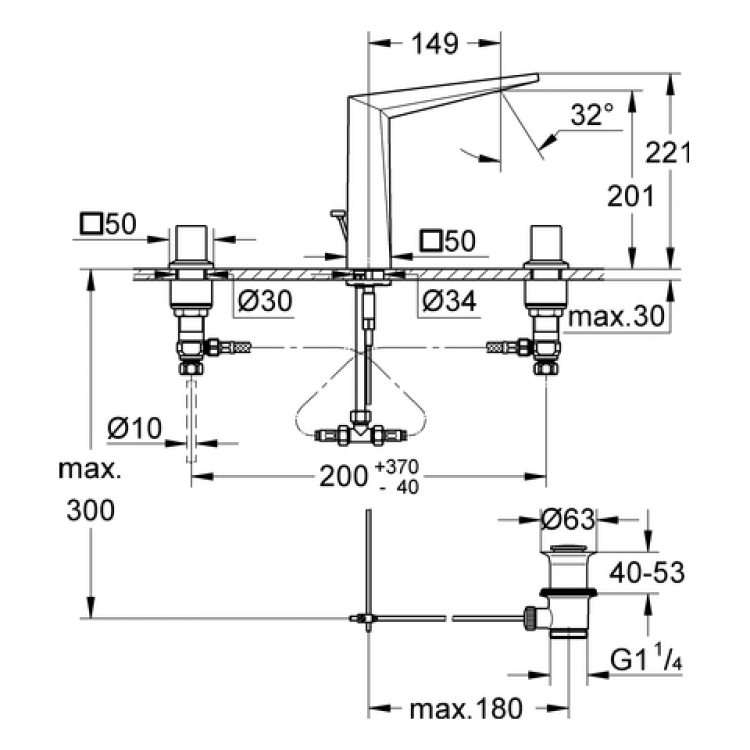 Grohe Allure Brilliant 3-daļ. Izlietnes jaucējkrāns 20344 000 Grohe Allure Brilliant 3-daļ. Izlietnes jaucējkrāns 20344 000