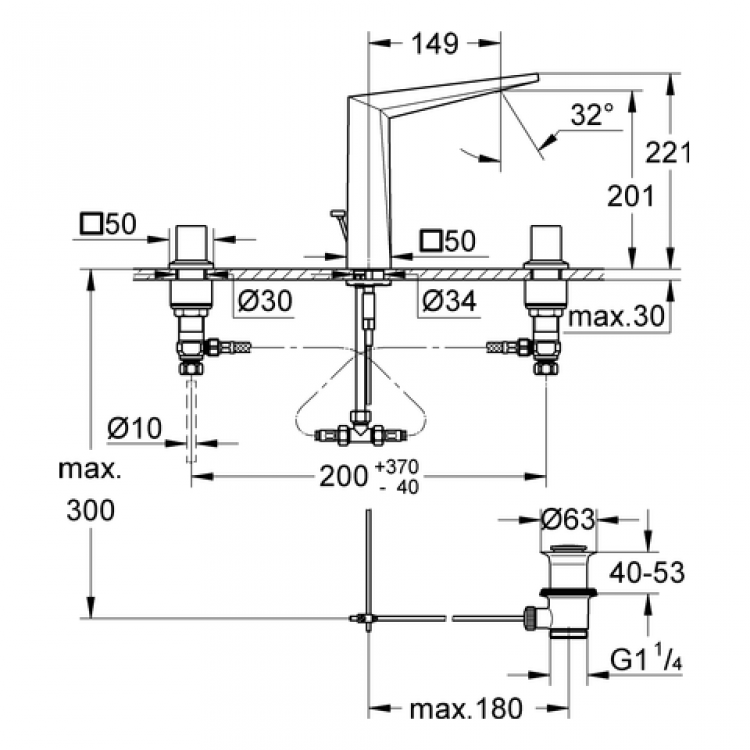 Grohe Allure Brilliant 3-daļ. Izlietnes jaucējkrāns 20344 000