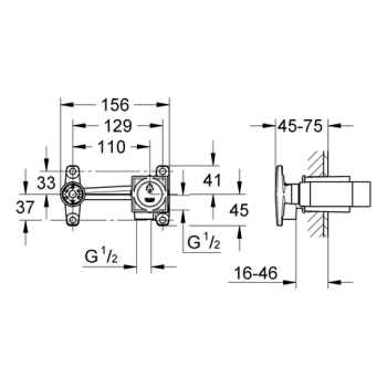 Grohe Скрытая часть смесителя для раковины 23200 000