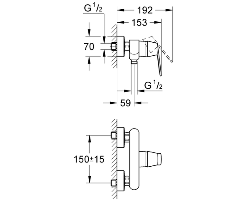 Grohe Eurosmart Cosmo Dušas jaucējkrāns, 32837000