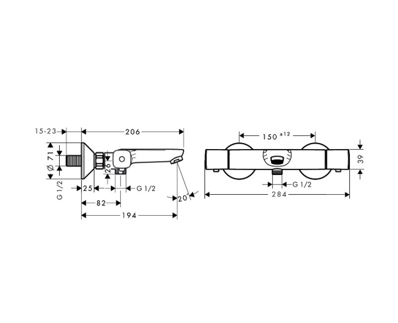 Hansgrohe Ecostat Universal Термостат для ванны и душа, хром 131
