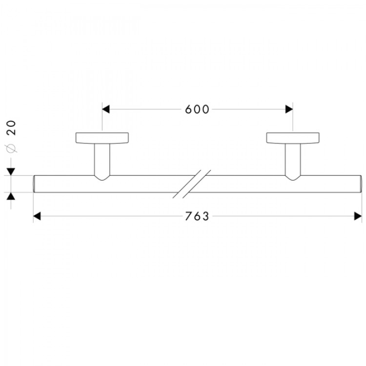 Hansgrohe Logis Dvieļu turētājs 60cm, hroms 40516000 Hansgrohe Logis Dvieļu turētājs 60cm, hroms 40516000
