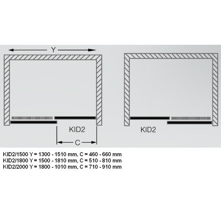 Roth Душевые двери раздвижные KID2 1800 mm Roth Душевые двери раздвижные KID2 1800 mm