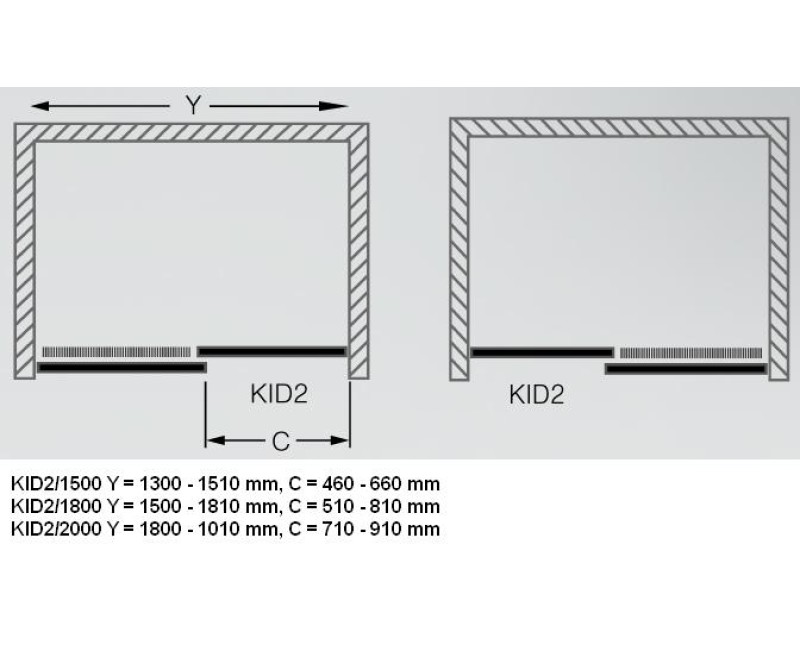 Roth Душевые двери раздвижные KID2 1500 mm