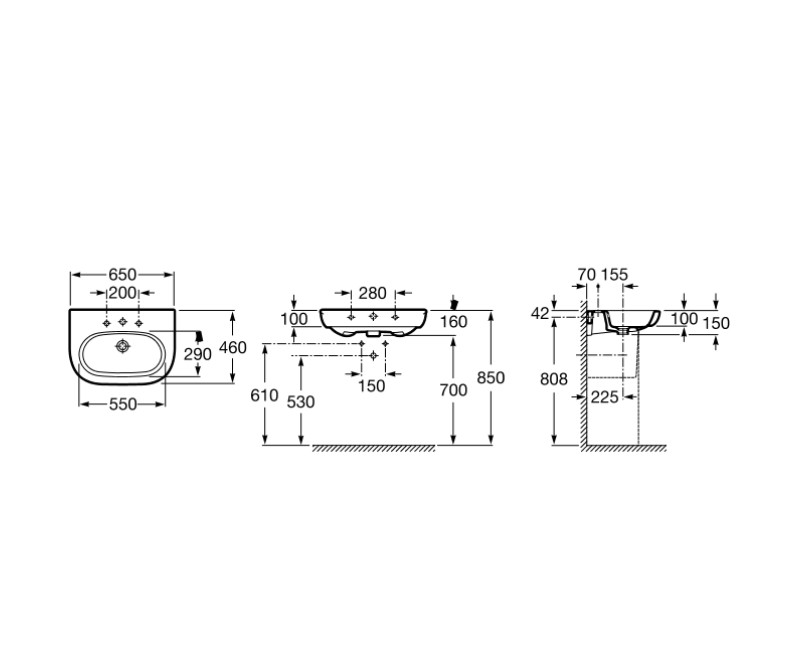 Roca Meridian Vannas istabas izlietne 65x46 cm A327241000