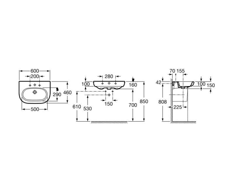 Roca Meridian Умывальник 60x46 см A327242000