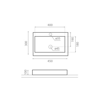 Bathco Vannas istabas izlietne Paris 45x30cm, uzliekamā 4055