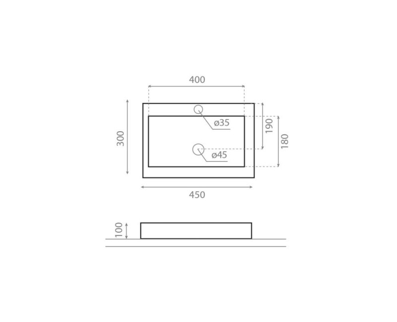 Bathco Vannas istabas izlietne Paris 45x30cm, uzliekamā 4055