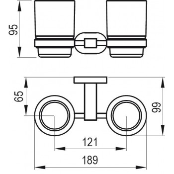 Ravak Chrome Dubultais glāzes turētājs ar glāzēm, hroms CR 220.0