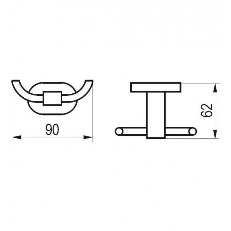 Ravak Chrome Āķis dubultais , hroms CR 100.00, X07P186 Ravak Chrome Āķis dubultais , hroms CR 100.00, X07P186