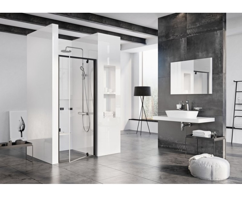 RAVAK Dušas durvis PIVOT PDOP1 90cm, melns