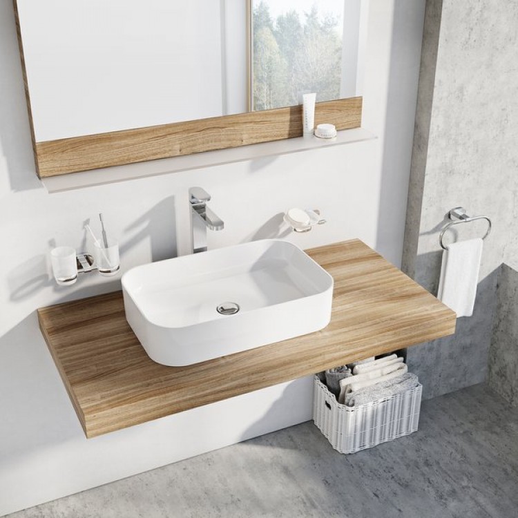 Ravak Ceramic 550 R Slim Vannas istabas izlietne 55x37cm, uzliek Ravak Ceramic 550 R Slim Vannas istabas izlietne 55x37cm, uzliek