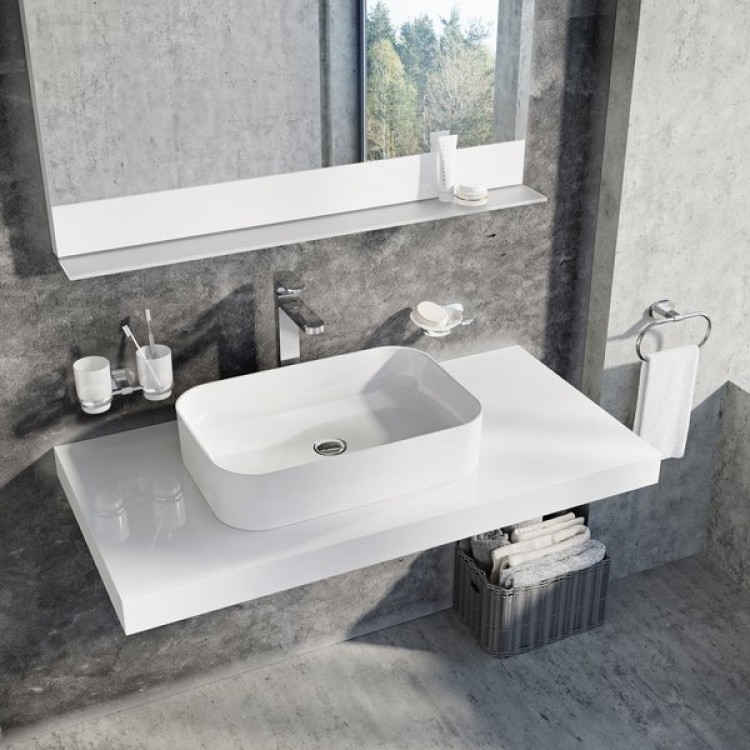 Ravak Ceramic 550 R Slim Vannas istabas izlietne 55x37cm, uzliek Ravak Ceramic 550 R Slim Vannas istabas izlietne 55x37cm, uzliek