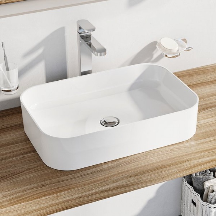 Ravak Ceramic 550 R Slim Vannas istabas izlietne 55x37cm, uzliek Ravak Ceramic 550 R Slim Vannas istabas izlietne 55x37cm, uzliek