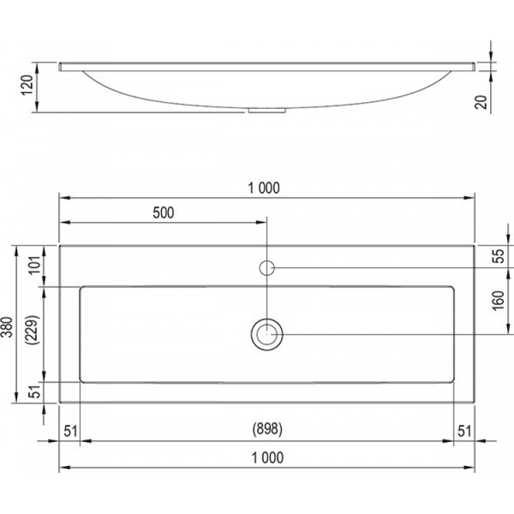 Ravak Izlietne skapītim Clear 100x38cm, XJJ01110000 Ravak Izlietne skapītim Clear 100x38cm, XJJ01110000