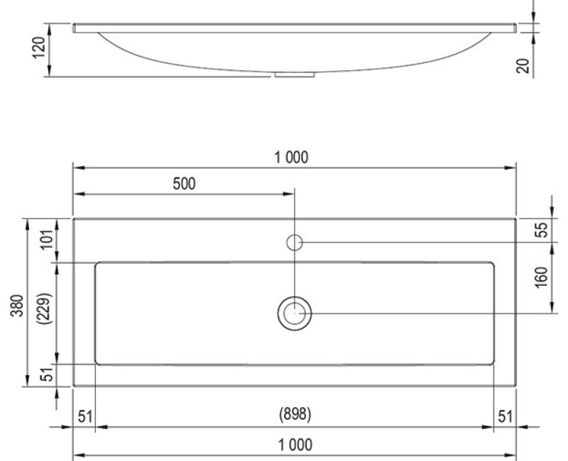 Ravak Izlietne skapītim Clear 100x38cm, XJJ01110000