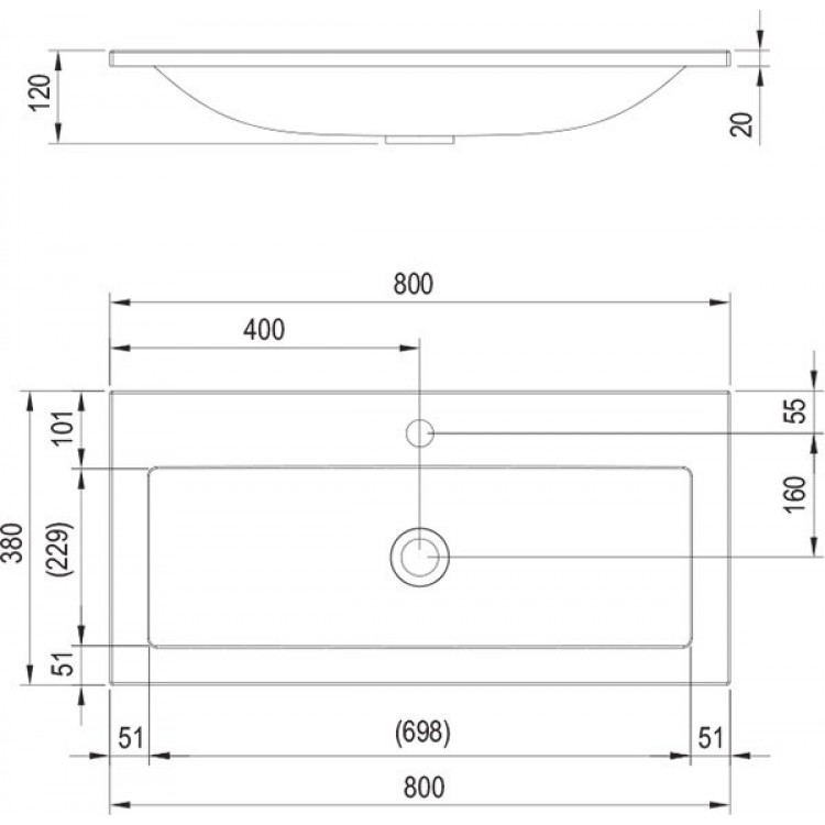 Ravak Izlietne skapītim Clear 80x38cm, XJJ01180000