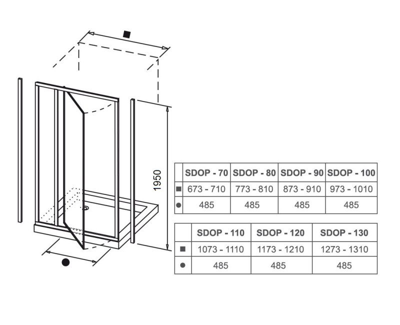 RAVAK Душевые двери SDOP-80 полистирол