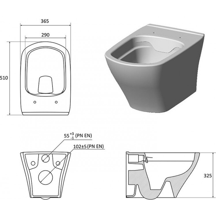 Ravak Classic RimOff Piekaramais WC pods, balts X01671 Ravak Classic RimOff Piekaramais WC pods, balts X01671