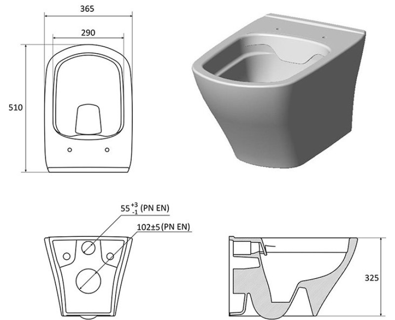 Ravak Classic RimOff Piekaramais WC pods, balts X01671