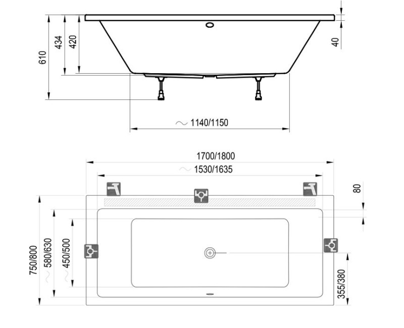 RAVAK Vanna FORMY 01 180x80