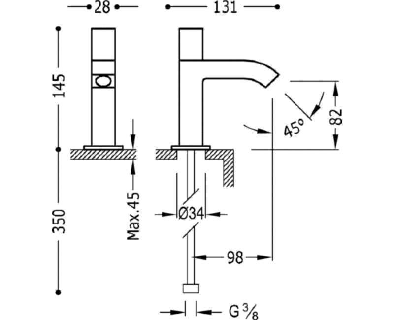 TRES SLIM-exclusive Krāns aukstajam ūdenim, 00750301AC