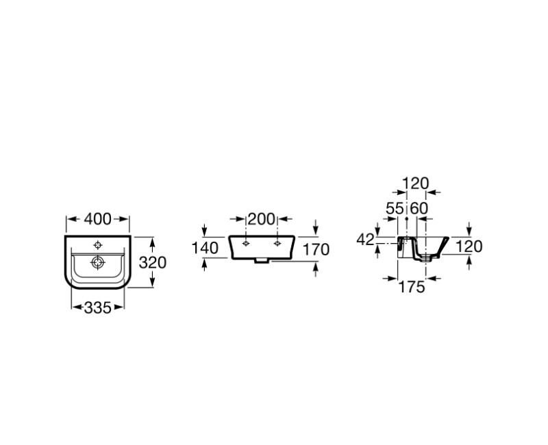 Roca The Gap Vannas istabas izlietne 40x32 cm A327478000