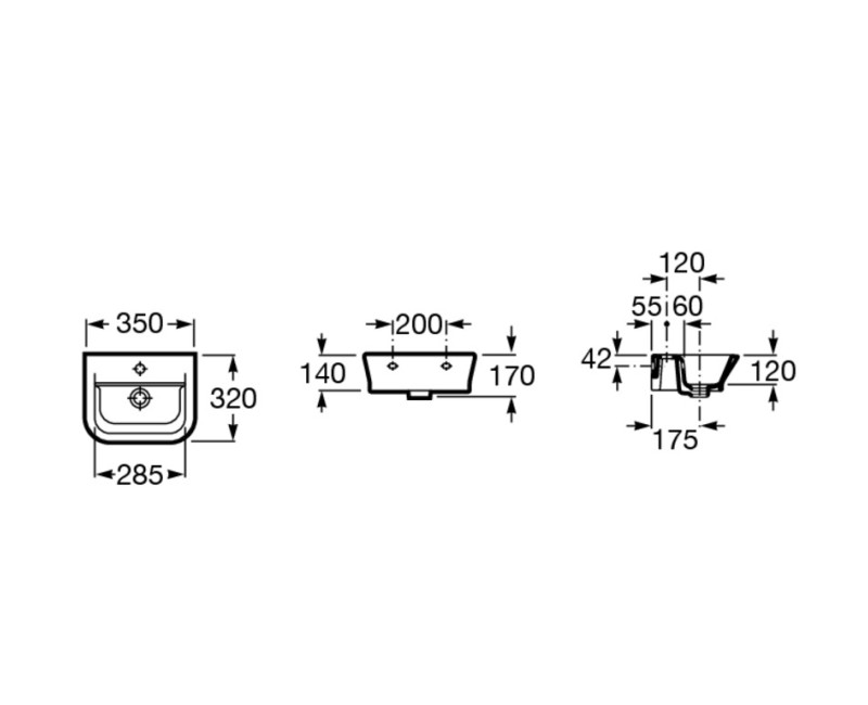 Roca The Gap Vannas istabas izlietne 35x32 cm A327479000