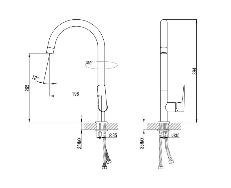 RAVAK Classic CL 016.00 Смеситель для кухонной мойки, X070085