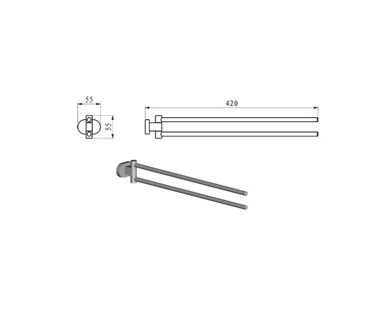 Ravak Chrome Держатель для полотенца-поворотный, хром CR 340.00