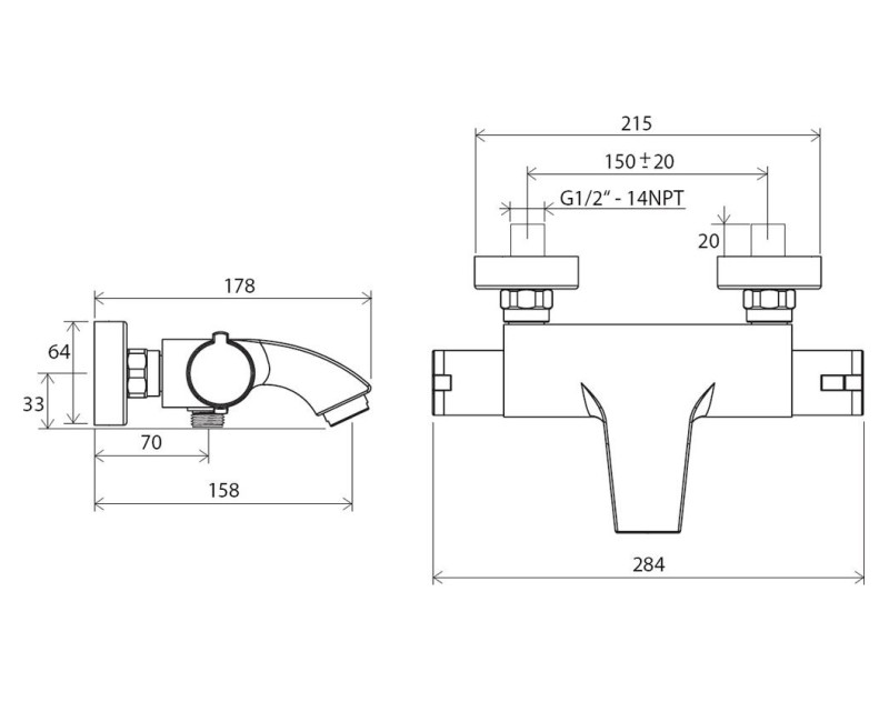 RAVAK TE 082.00/150 Cмеситель для ванны и душа, хром X070046