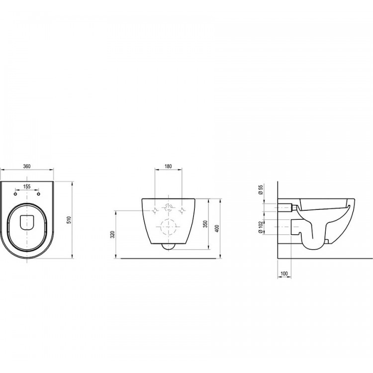 Ravak Uni Chrome RimOff Piekaramais WC pods, balts X01535