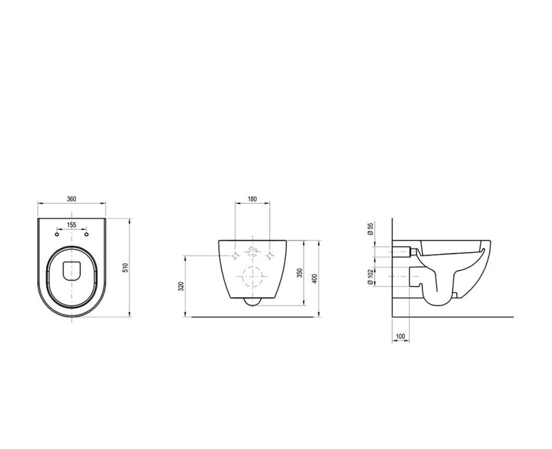 Ravak Uni Chrome RimOff Piekaramais WC pods, balts X01535