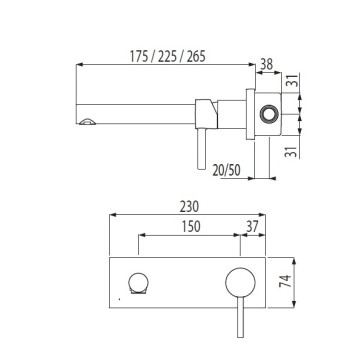 ALPLUS-TRES смеситель для умывальника, хром 20320002