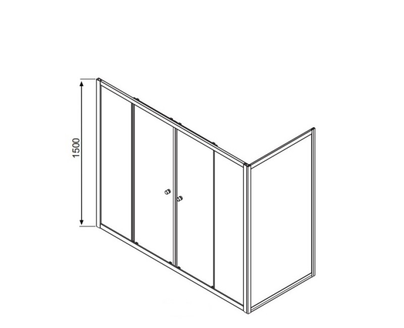 Radaway Vannas sieniņa ar bīdāmān durvīm Vesta DWD+S 170x70cm