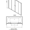 Radaway Шторка на ванну с раздвижной дверью Vesta DWD 180 cm