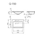 Vispool Раковина Q-700 70x50 см, белая