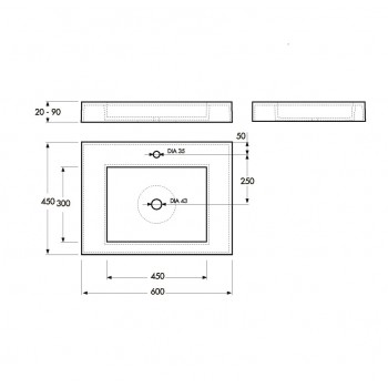 Vispool Akmens masas izlietne F-600 60x45 cm, balta